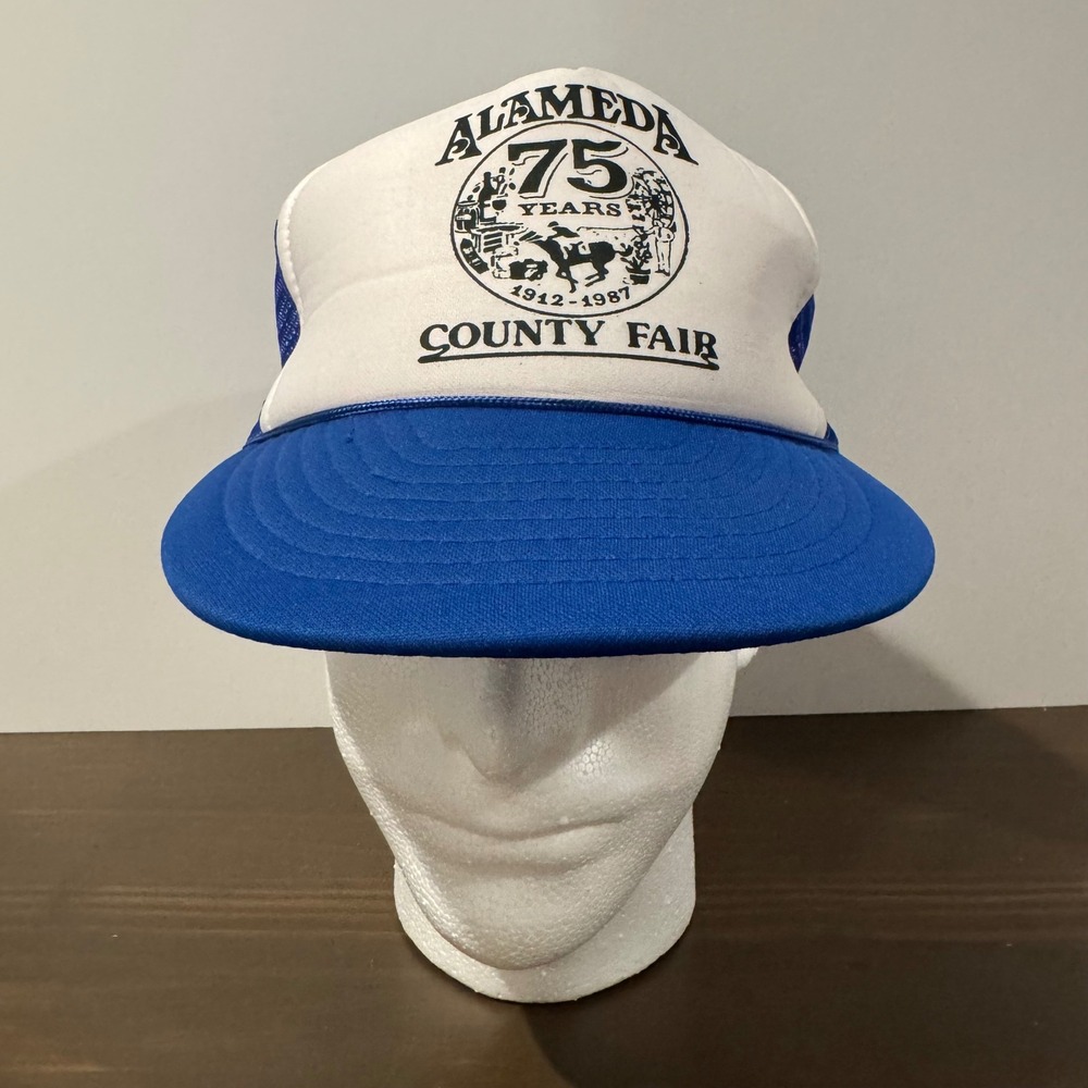 Vintage Cap Otto Alameda County Fair 1987 75th Anniversary Trucker Hat OSFA